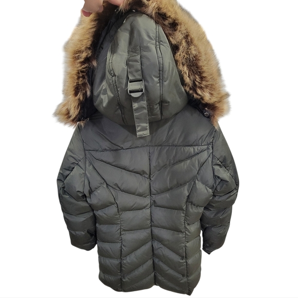 REDX Outerwear Hooded Puffer Jacket Green Mid-Length Winter Parka Women’s M - Picture 6 of 17